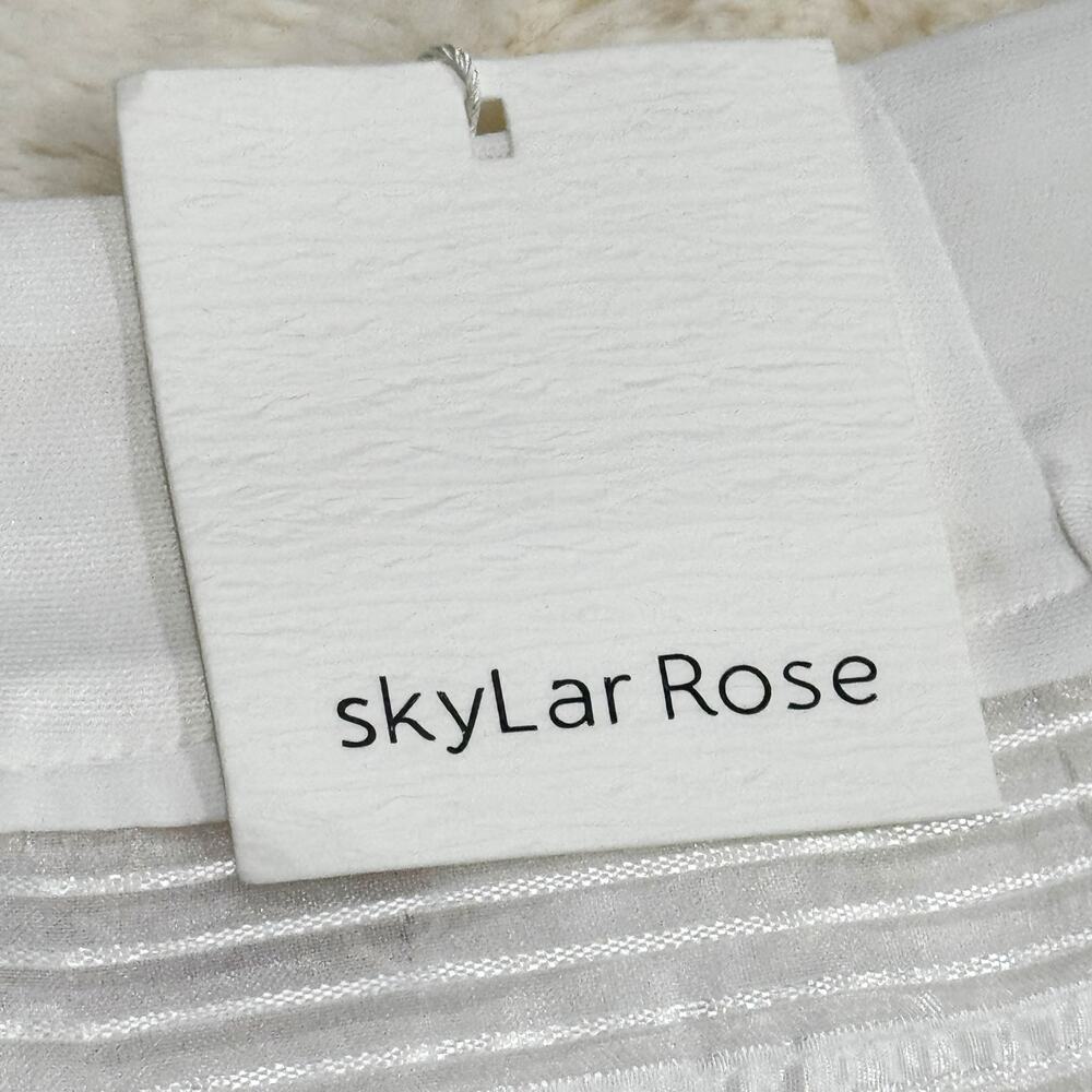 Skylar Rose Women's Soft Stretchy Mini Skirt with Ruffles White Size Small NWT - Picture 9 of 12